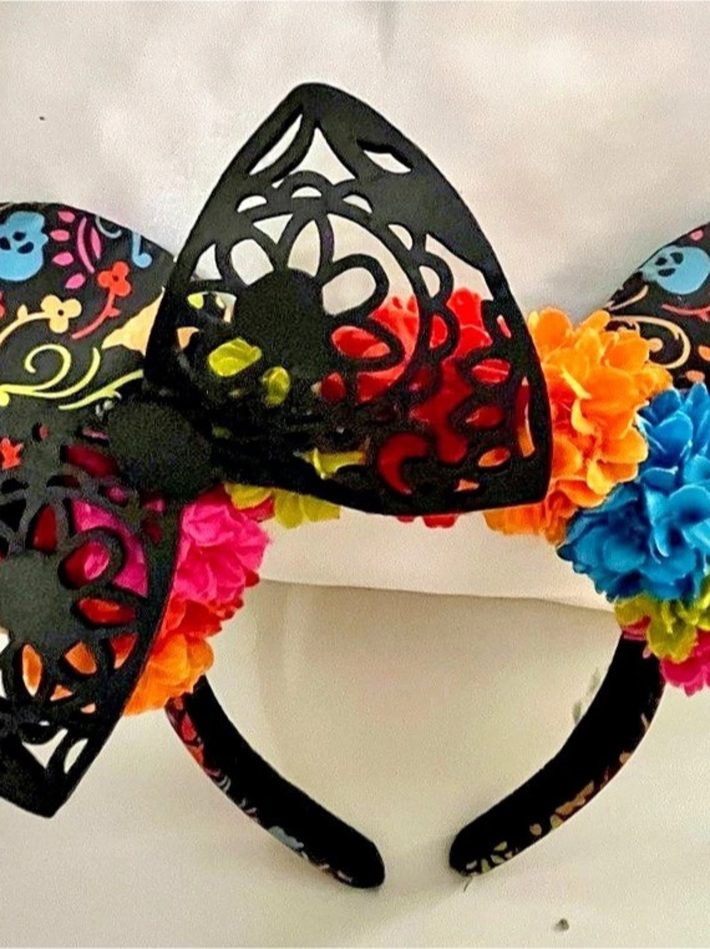 Disney Parks Pixar Coco Floral Skull Ear Headband